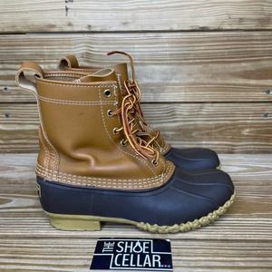SALE LLBean Womens 8" Classic Bean Boots Leather Rubber Tan Brown Waterproof